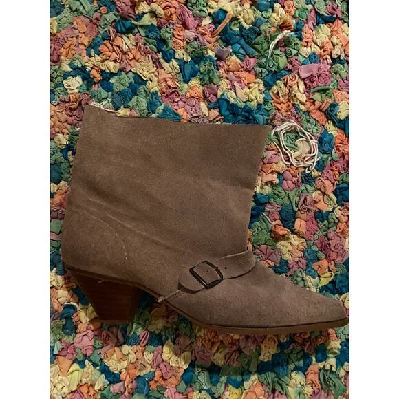 Slouchy Suede Ankle Boots with Low Cone Heel - Picture 7 of 10